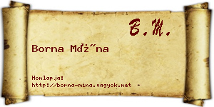 Borna Mína névjegykártya